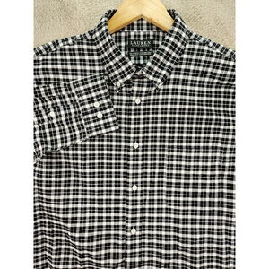 Lauren Ralph Lauren Shirt Soft Stretch Regular Fit Size XL Plaid Gingham